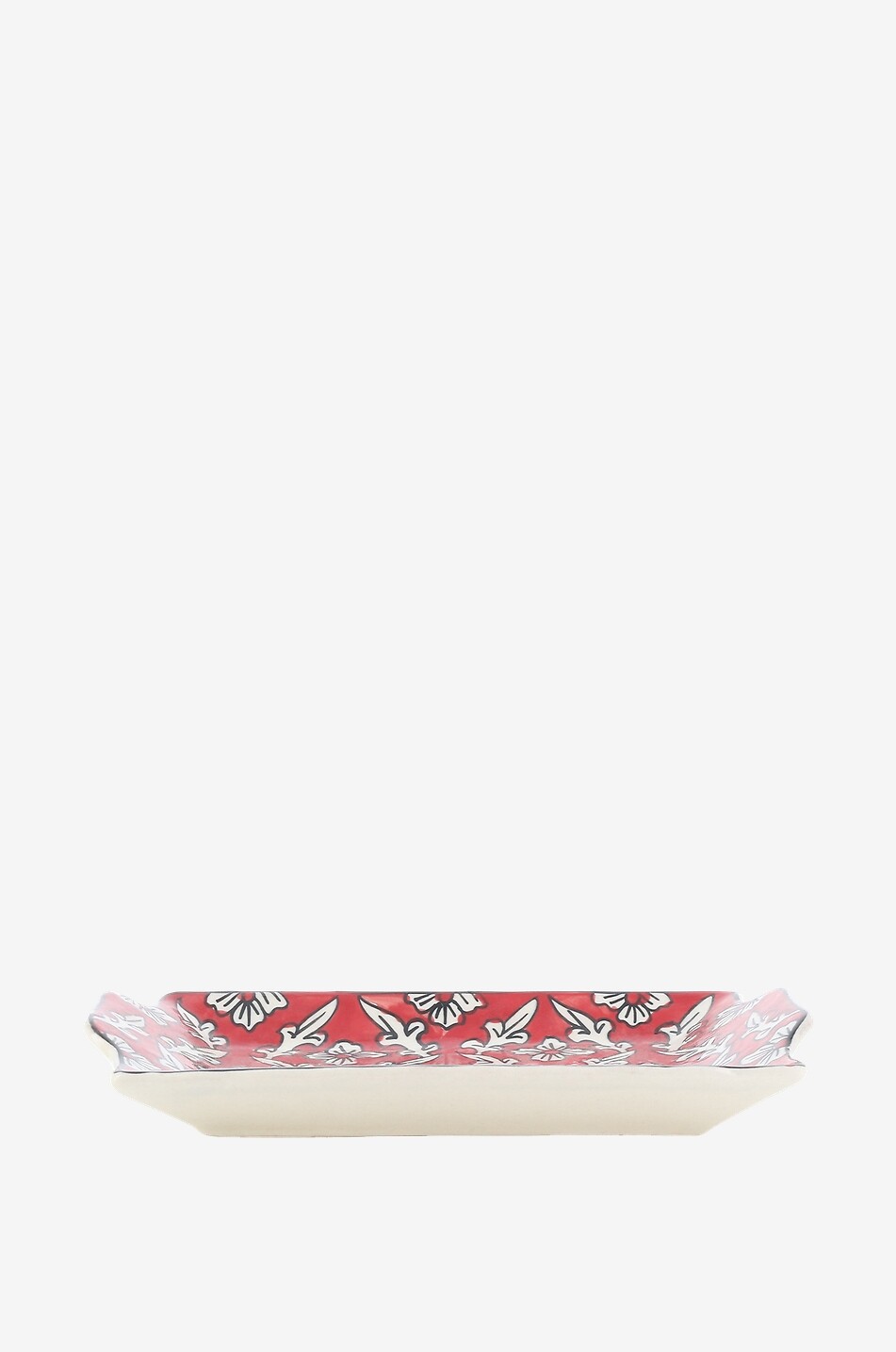 CAROLINE DE BENOIST Petit plat à cake en céramique Fleur Rouge Maison ROUGE 1