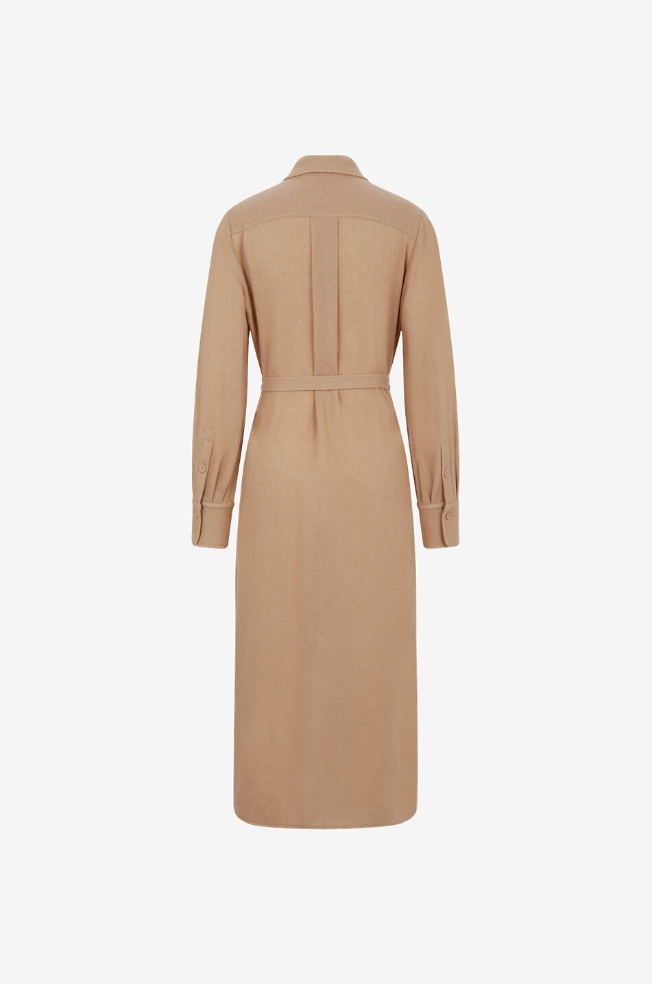 Wool and cashmere gauze midi shirt dress