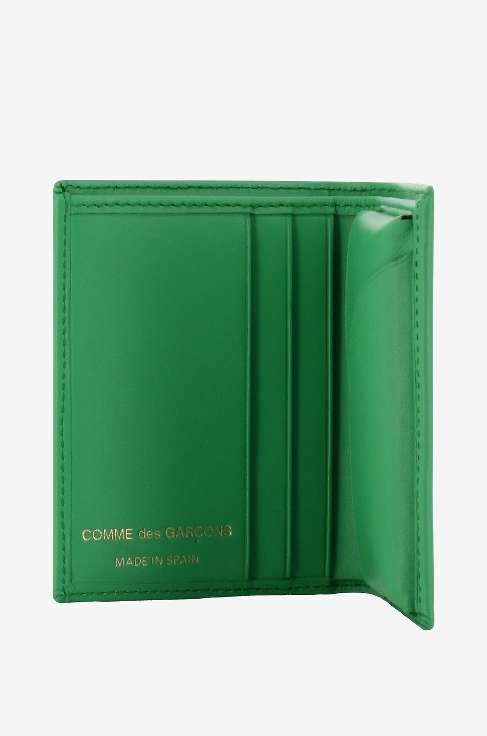 Arecalf Green mini wallet in smooth leather