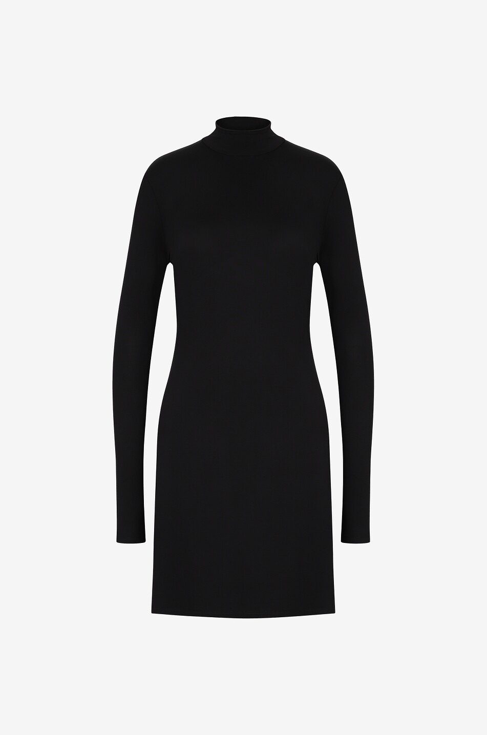 Minikleid aus Jersey mit Stehkragen und Wasserfall-Rücken