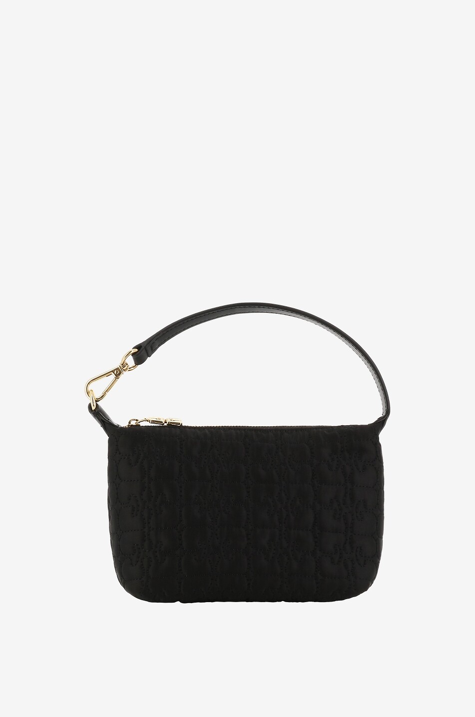 GANNI Small Butterfly Pouch quilted satin mini bag Women BLACK 1