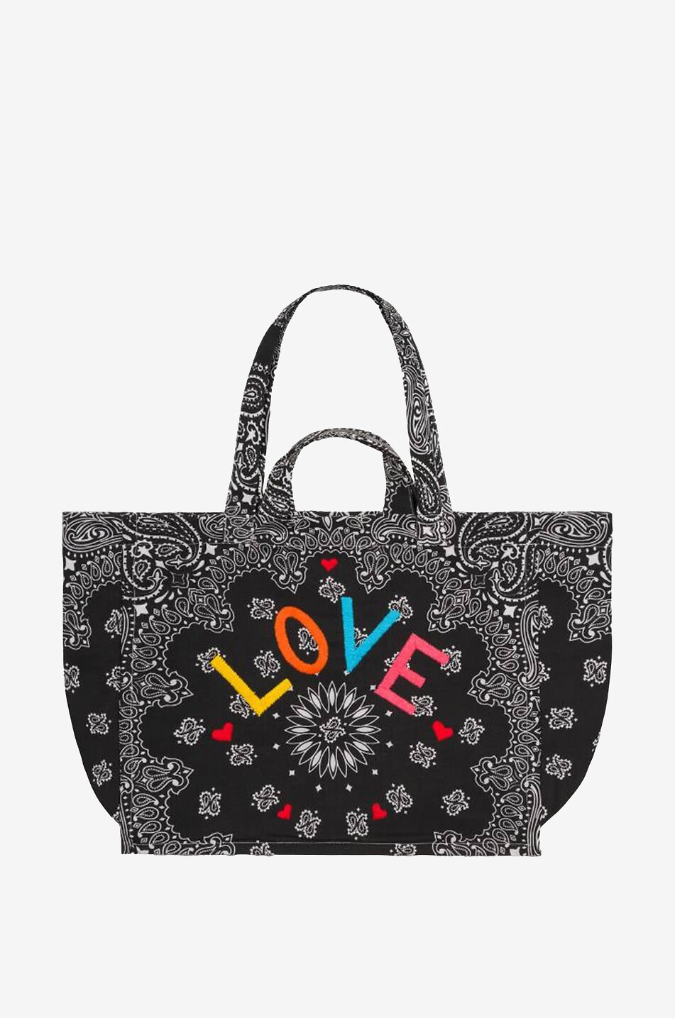 CALL IT BY YOUR NAME Love Maxi embroidered bandana tote bag Women BLACK 1