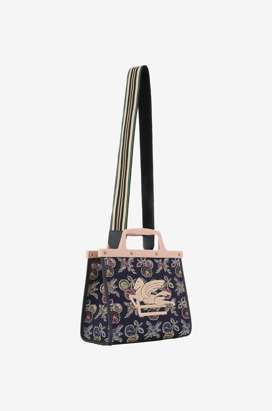 Sac cabas en jacquard et cuir Love Trotter Small