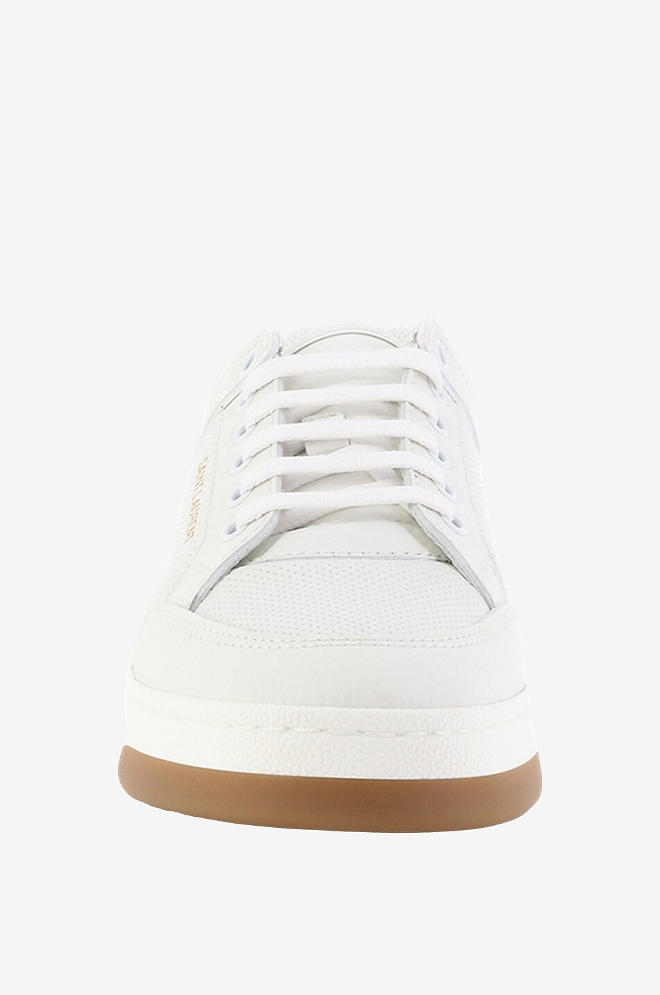 SAINT LAURENT PARIS Baskets basses à lacets en cuir perforé SL/61 Femme BLANC 2