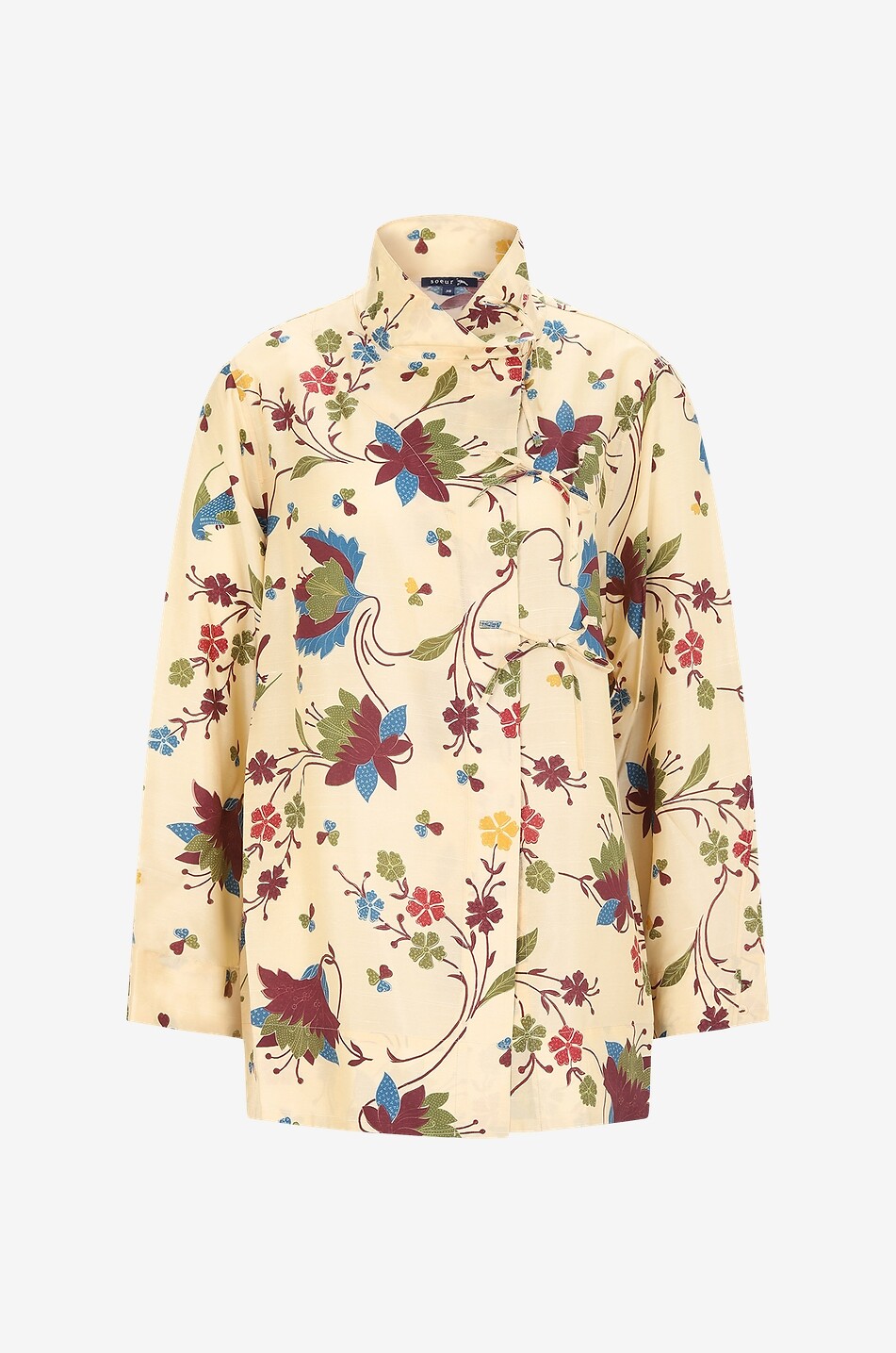 Blouse ample en soie fleurie Verveine