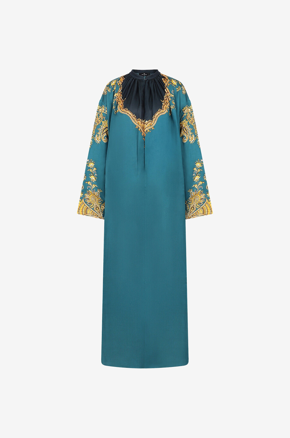 Langer Twill-Kaftan Festive Leafy Paisley