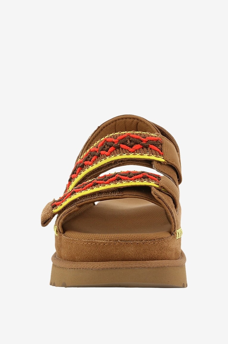 UGG Sandales en daim et tissu Goldenstar Heritage Braid Femme COGNAC 2