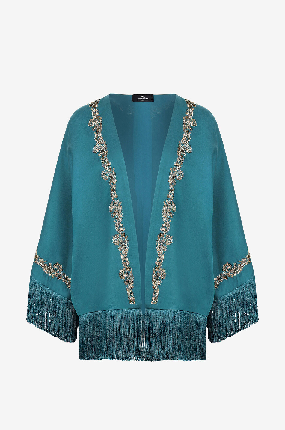 Perlenbestickte Jacke mit Fransen Kasaya Festive Leafy Paisley