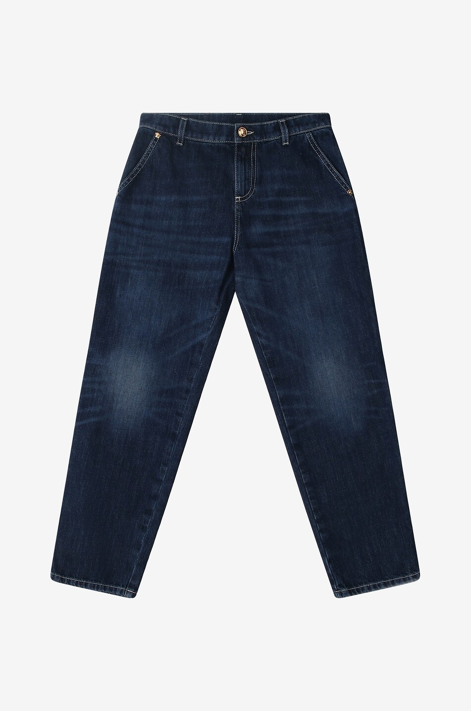 Jean droit garçon brodé Versace Logo