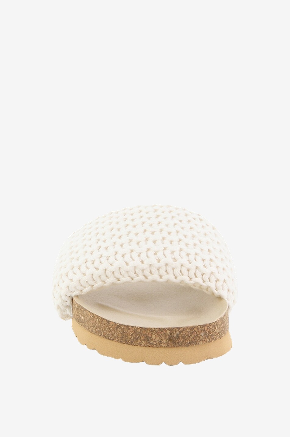Minimalist cotton and wool knit flat mules