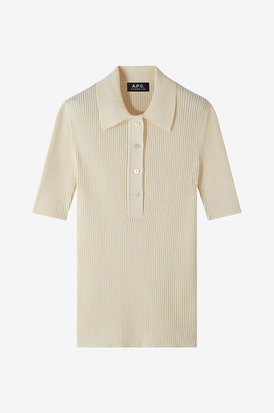 Danae figure-hugging rib knit polo shirt