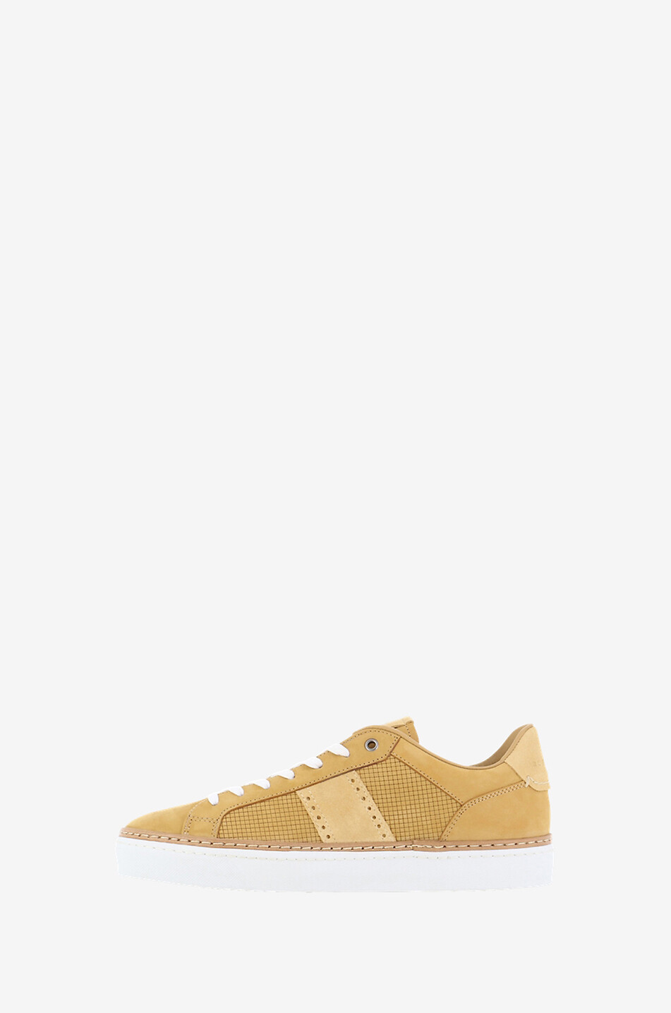 RUBIROSA Ava checked suede low-top lace-up sneakers Men MEDIUM YELLOW 3