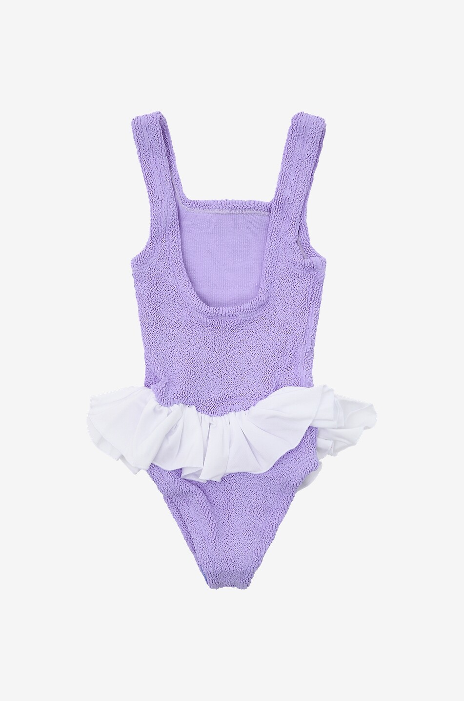 HUNZA G Denise girls' seersucker one-piece swimsuit Girl PURPLE 2