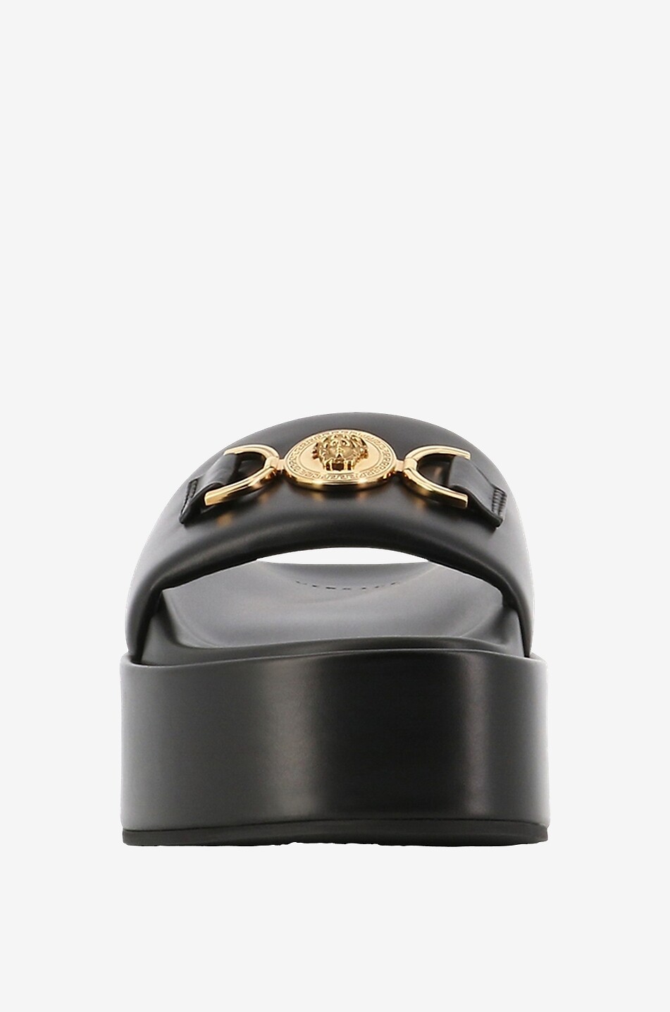 VERSACE Plateau-Pantoletten aus Leder Medusa '95 Damen SCHWARZ 2