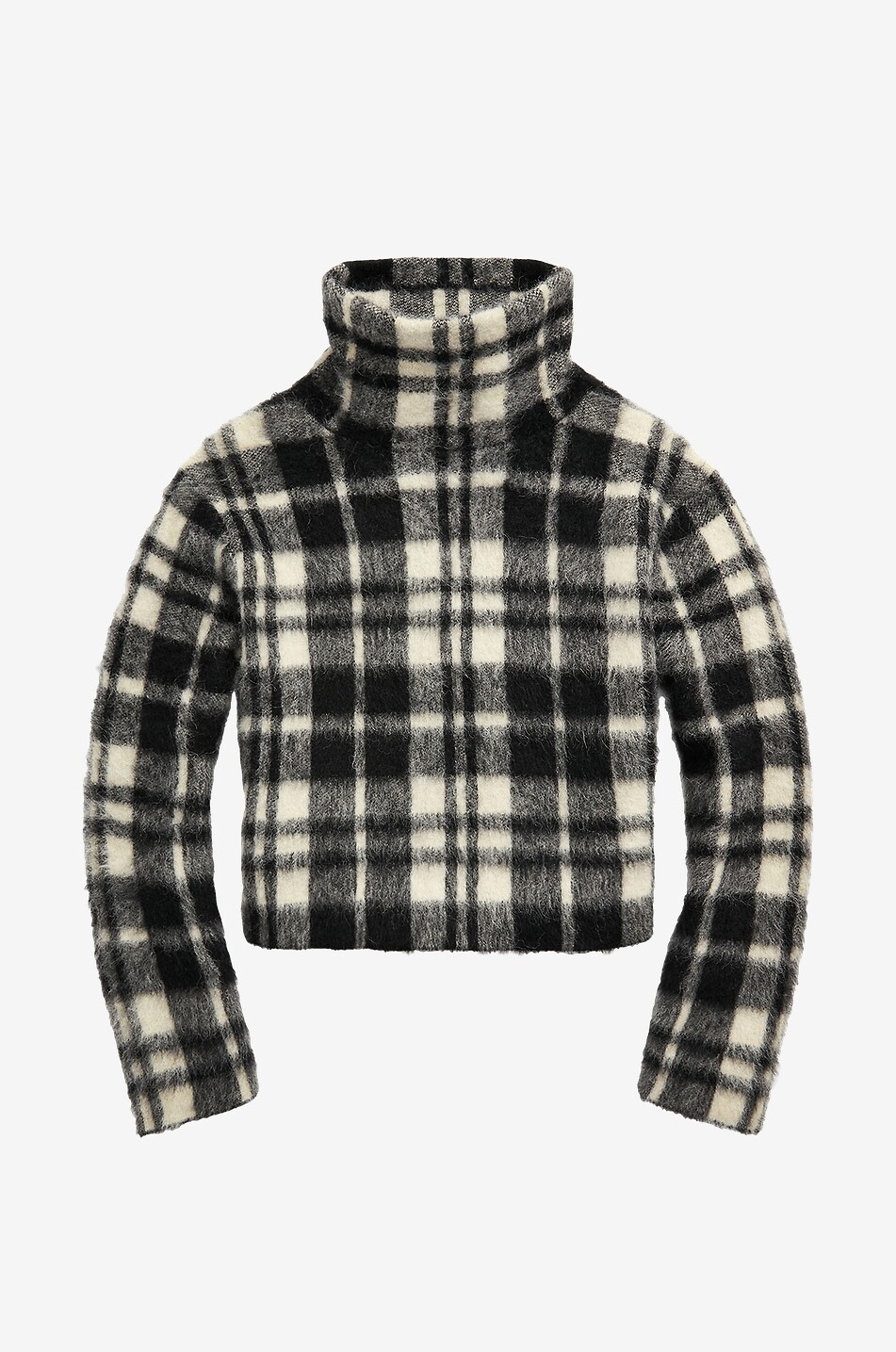 Karierter Jacquard-Pullover mit Stehkragen