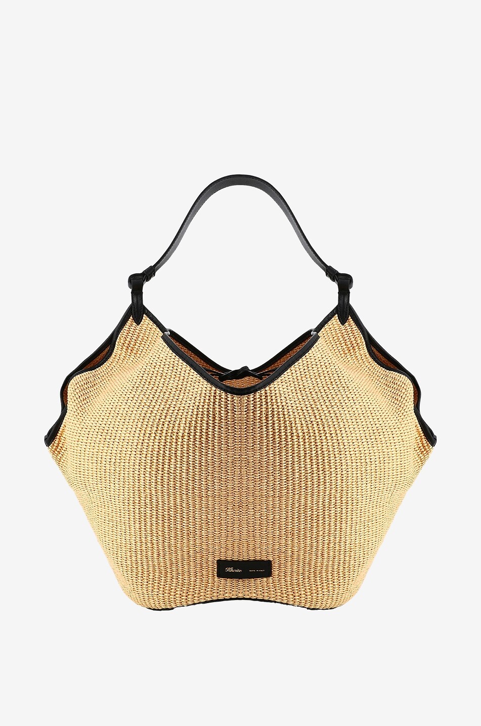 Sac cabas en raphia et cuir The Medium Lotus