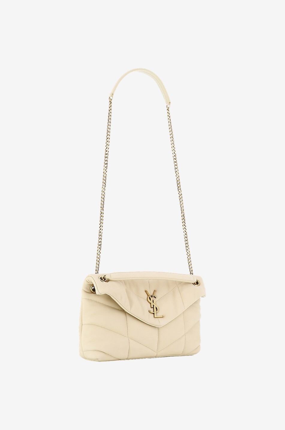 SAINT LAURENT PARIS Puffer Small quilted nubuck leather shoulder bag Women BEIGE 5