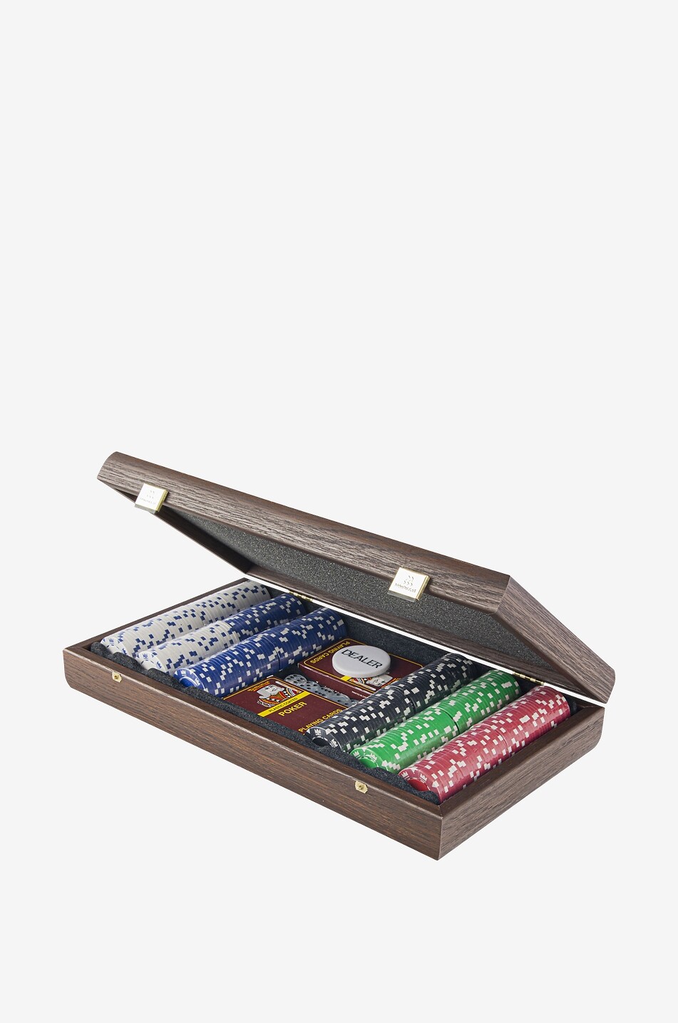 MANOPOULOS Jeu de poker en coffret effet bois de noyer Maison MARRON 3