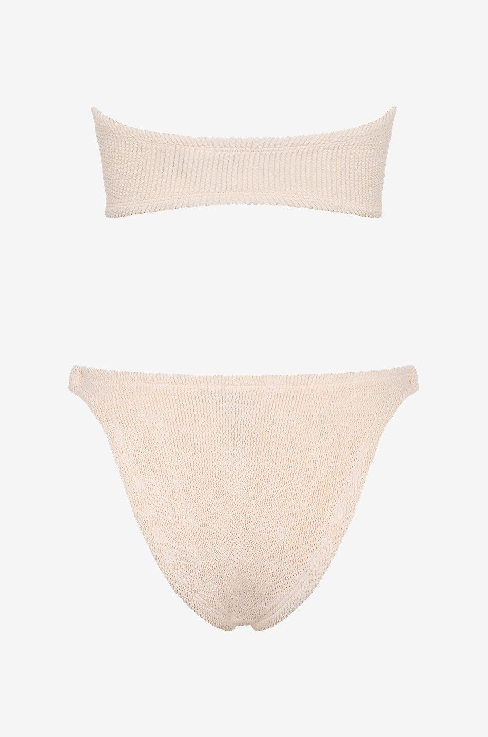 HUNZA G Gloria seersucker bandeau bikini Women Light beige 2
