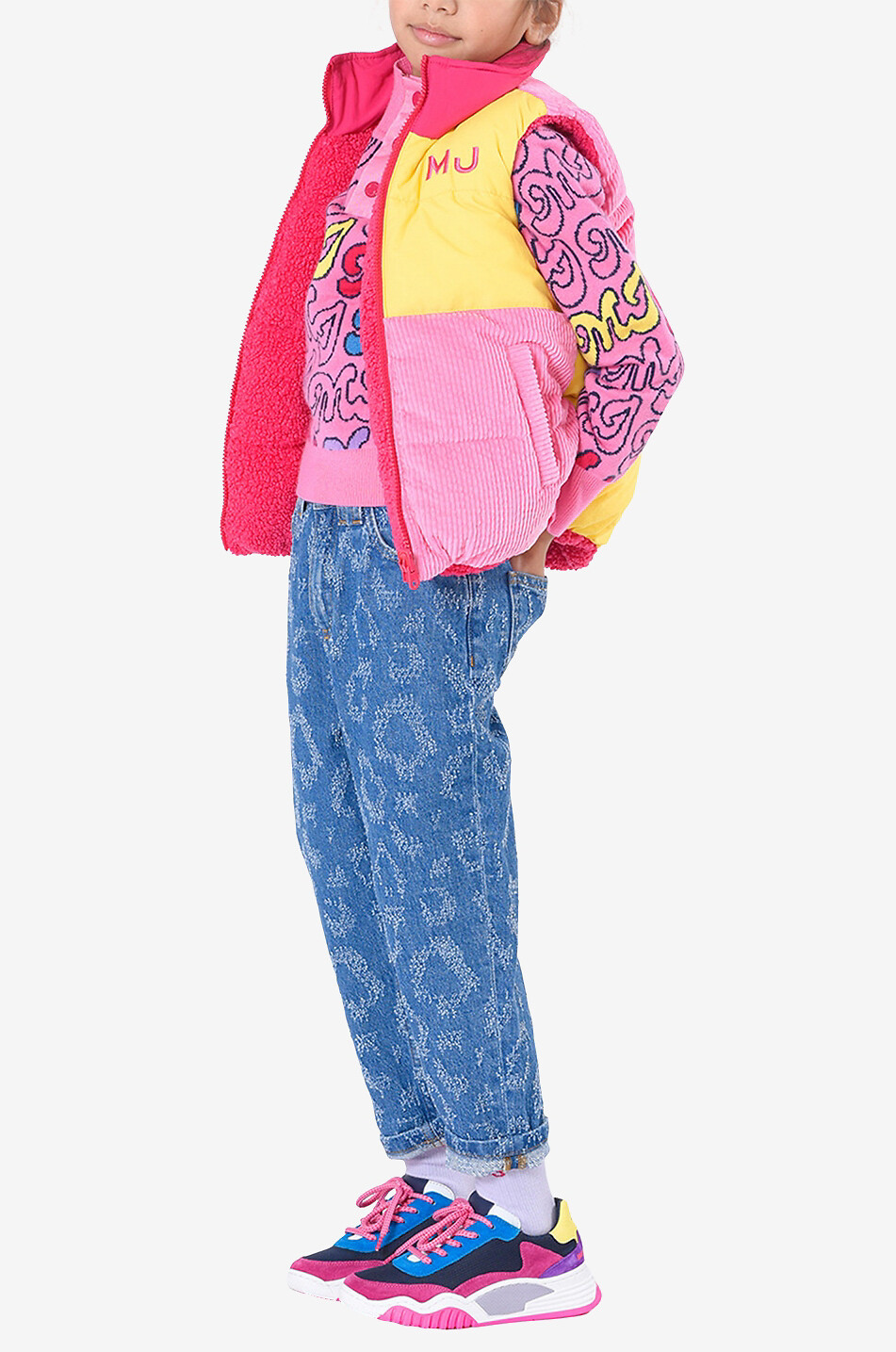 Colour Block girls' cotton down vest