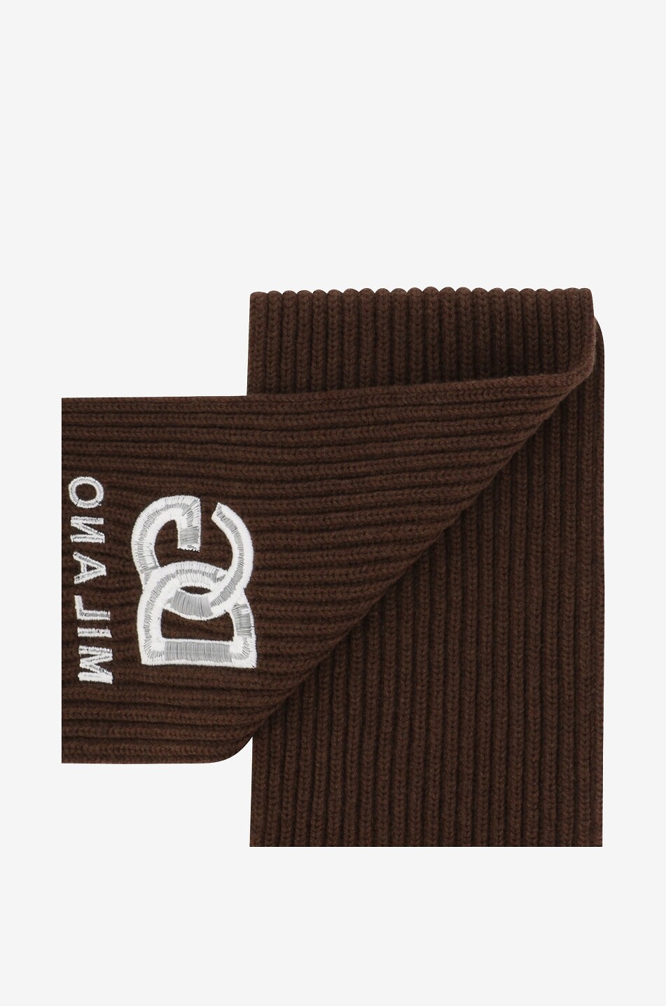 DG Milano embroidered boy's rib knit scarf