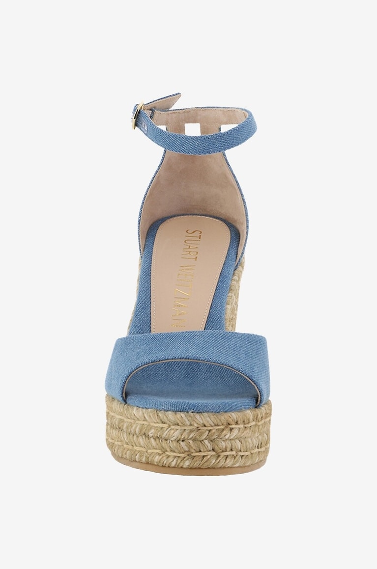 STUART WEITZMAN Nudiscurve 90 denim espadrille spirit wedge sandals Women LIGHT BLUE 2
