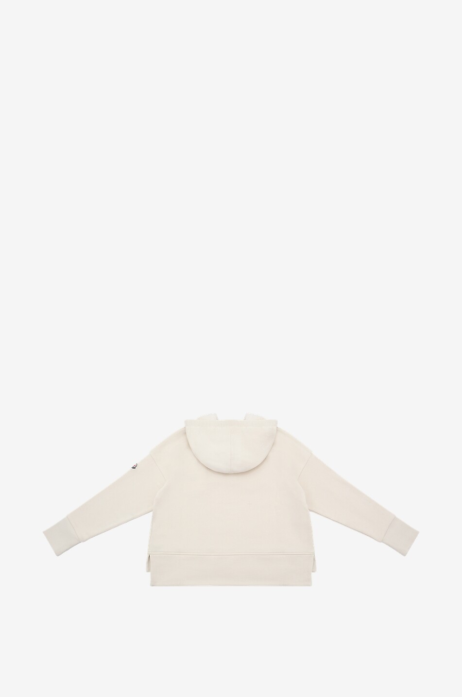 MONCLER Bouclé logo girl's hooded sweatshirt Girl EGGSHELL 2