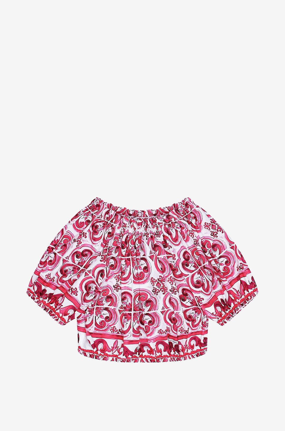 Bauchfreies Mädchentop aus Popeline Majolika