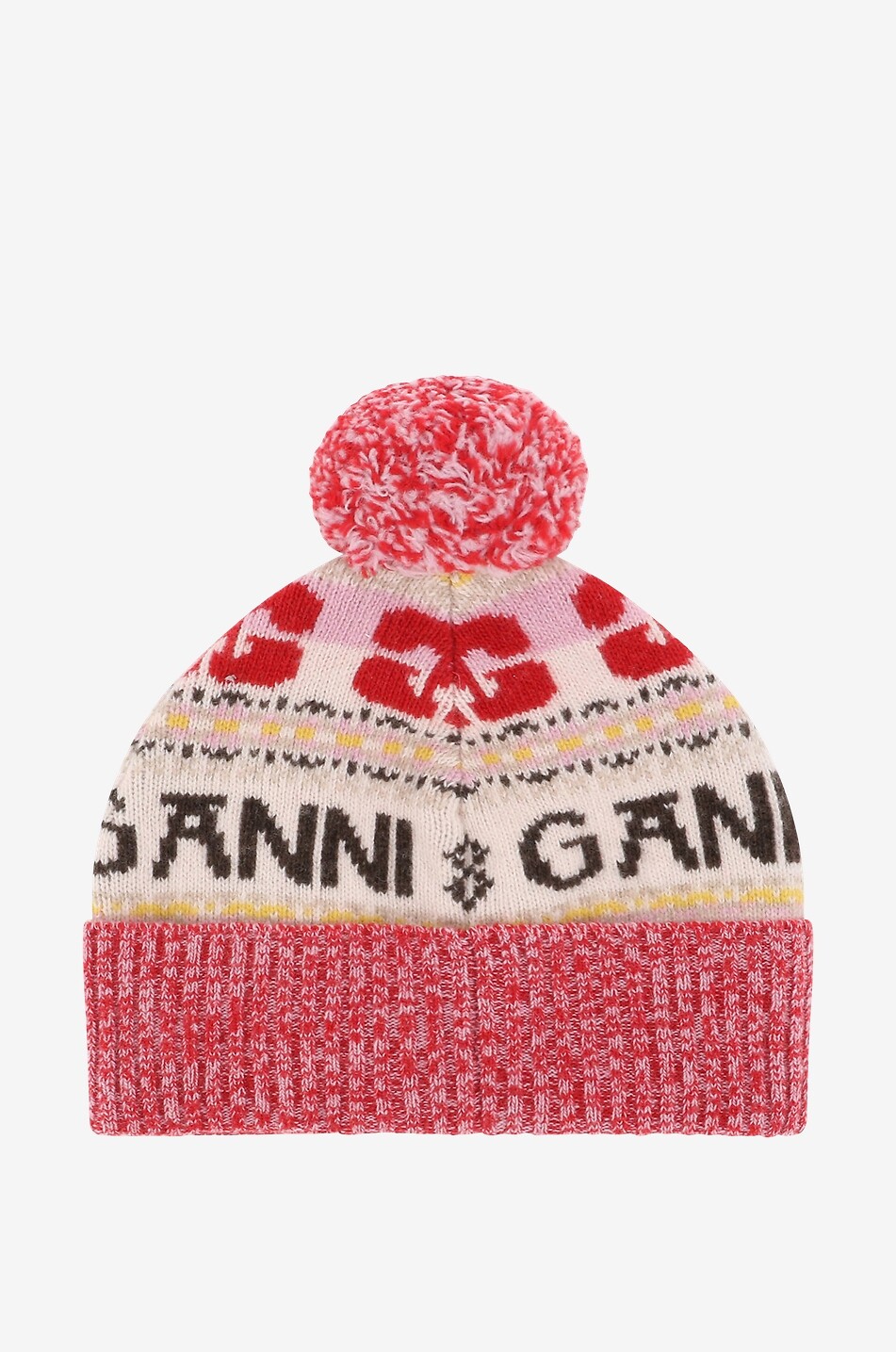 GANNI Butterfly jacquard beanie Women MULTI COLOURED 2
