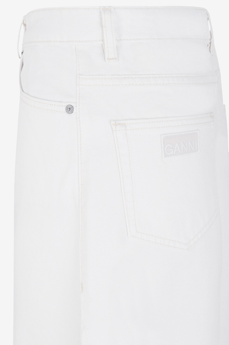 GANNI Double Fly long denim skirt Women WHITE 4