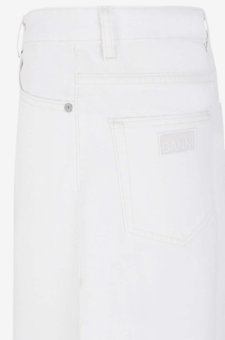 GANNI Double Fly long denim skirt Women WHITE 4