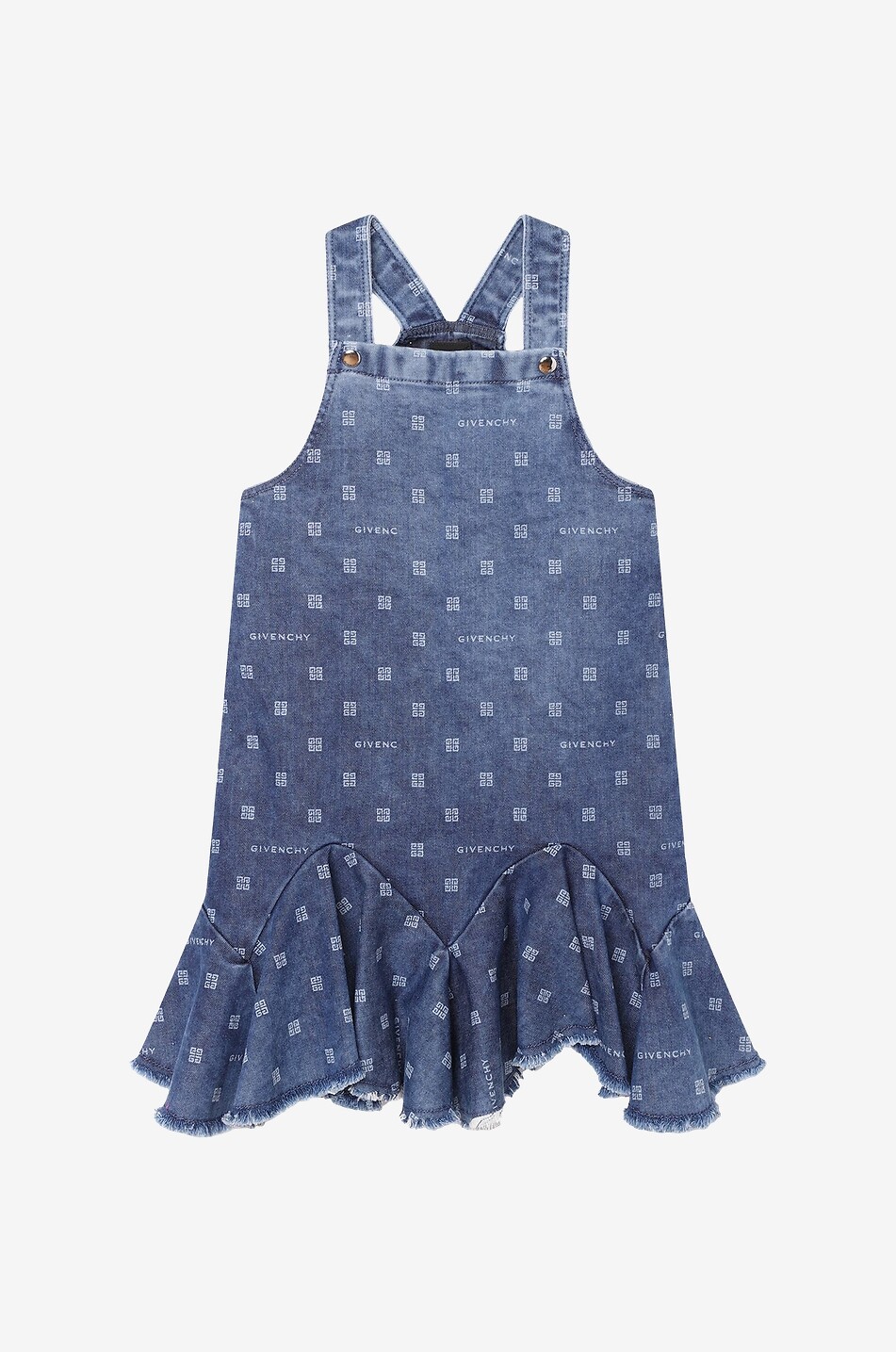 GIVENCHY Mädchen-Latzkleid aus Denim mit Print 4G Mädchen BLAU 1