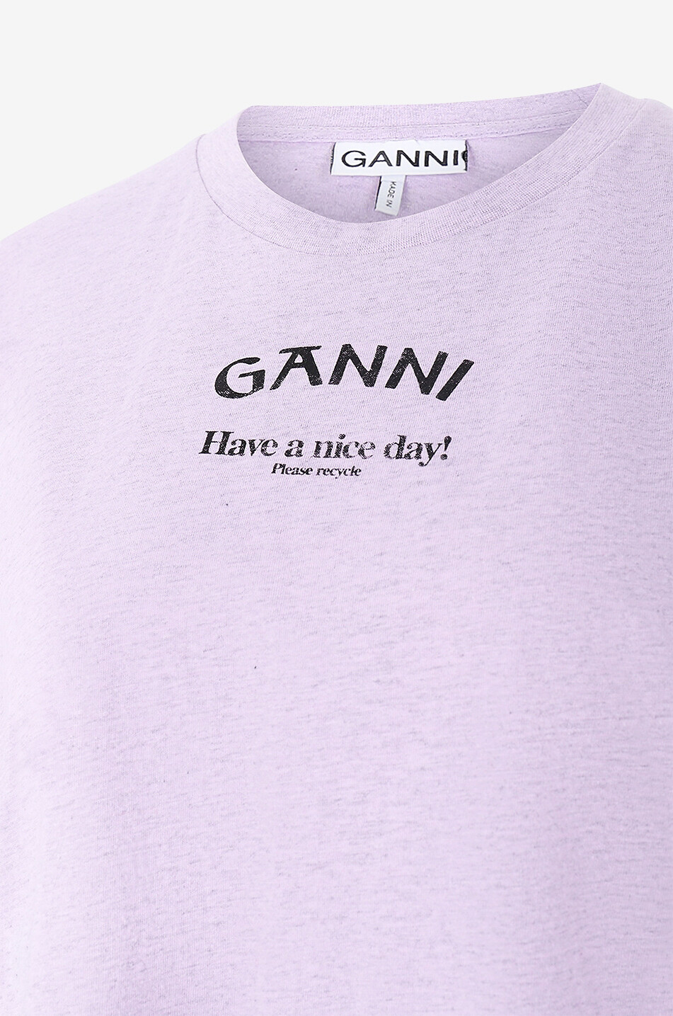 GANNI T-shirt chiné en coton bio Have à nice day! Femme ROSE 3