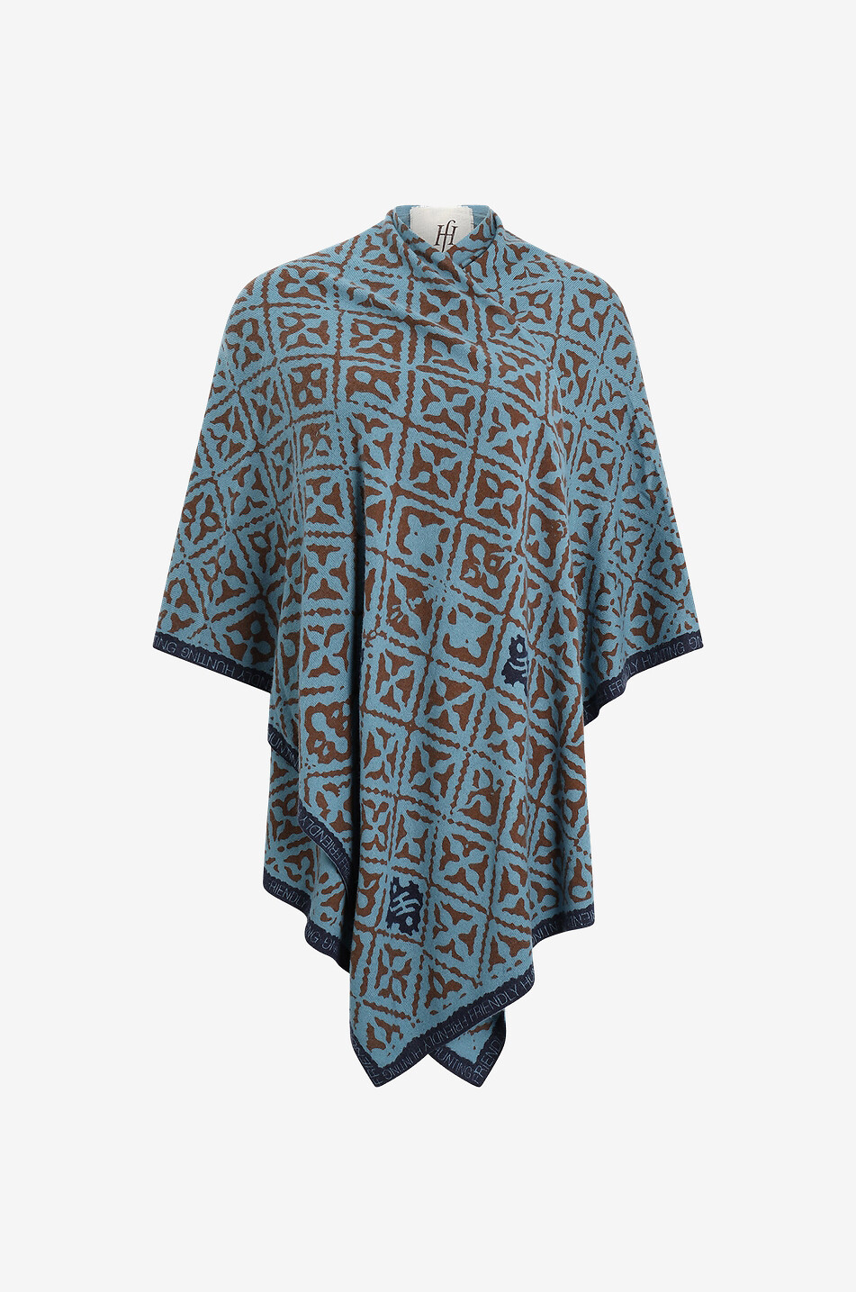 FRIENDLY HUNTING Eyes Of Marrakesh cashmere cape Women MEDIUM BLUE 1