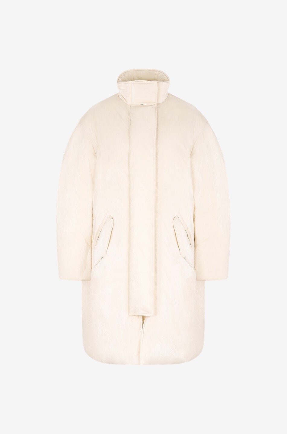 Glänzende lange Oversize-Daunenjacke Debby