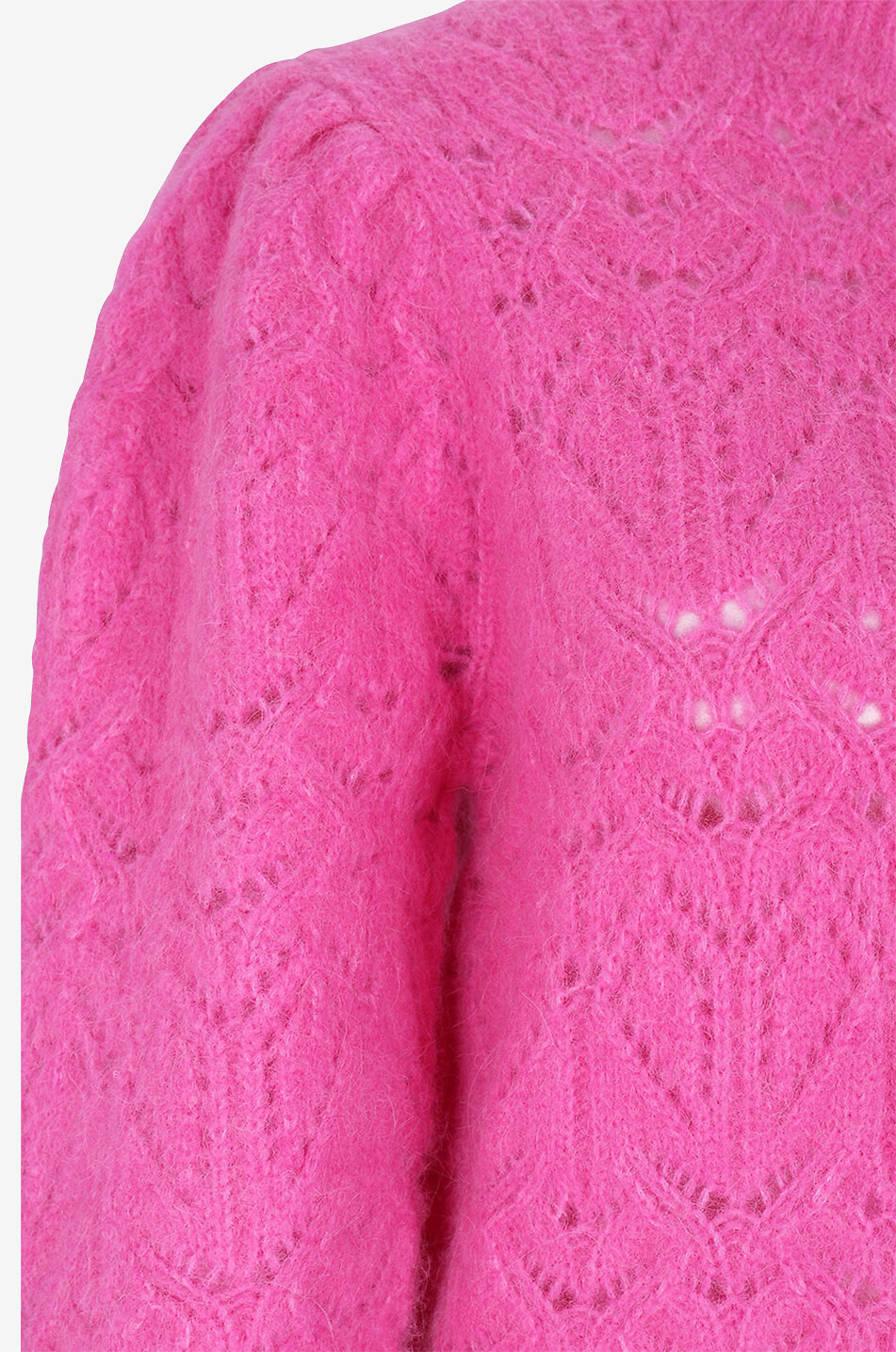MARANT ETOILE Galini fluffy openwork knit jumper with stand-up collar Women PINK 3