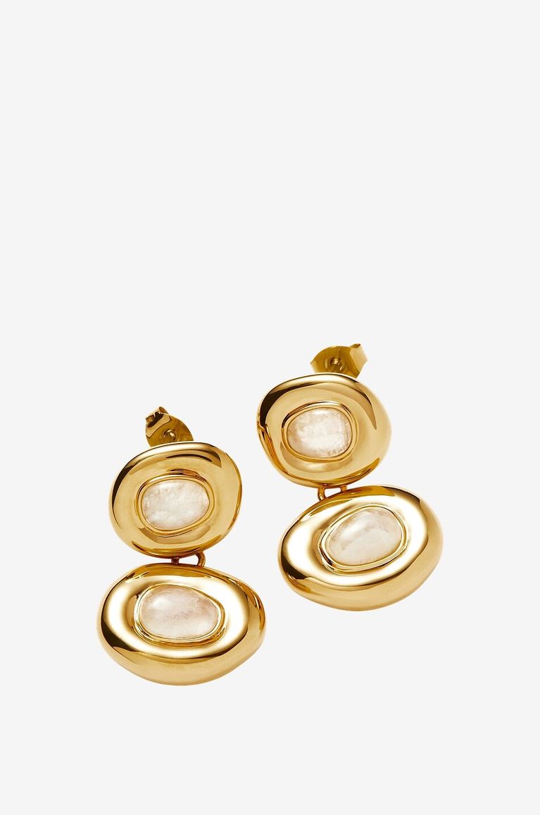 MISSOMA Molten Doughnut Double gold-tone drop earrings with moonstone Women GOLDEN 1