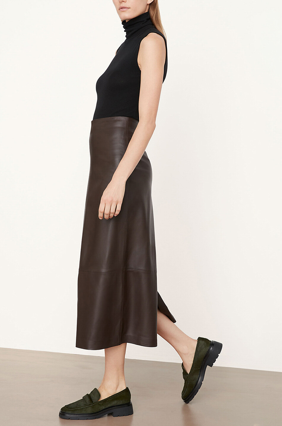 VINCE Jupe crayon midi Femme MARRON 4