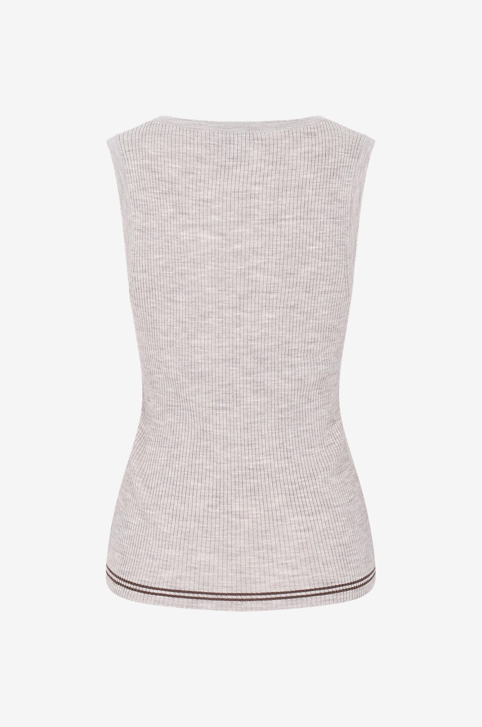 THEORY Ribbed wool tank top Women LIGHT BROWN 2