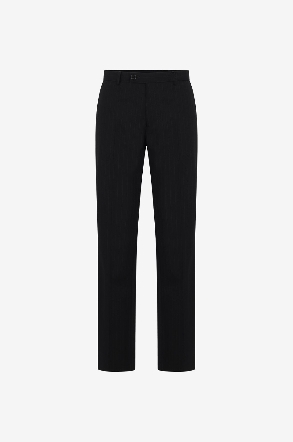 Straight-leg low-rise pinstripe trousers