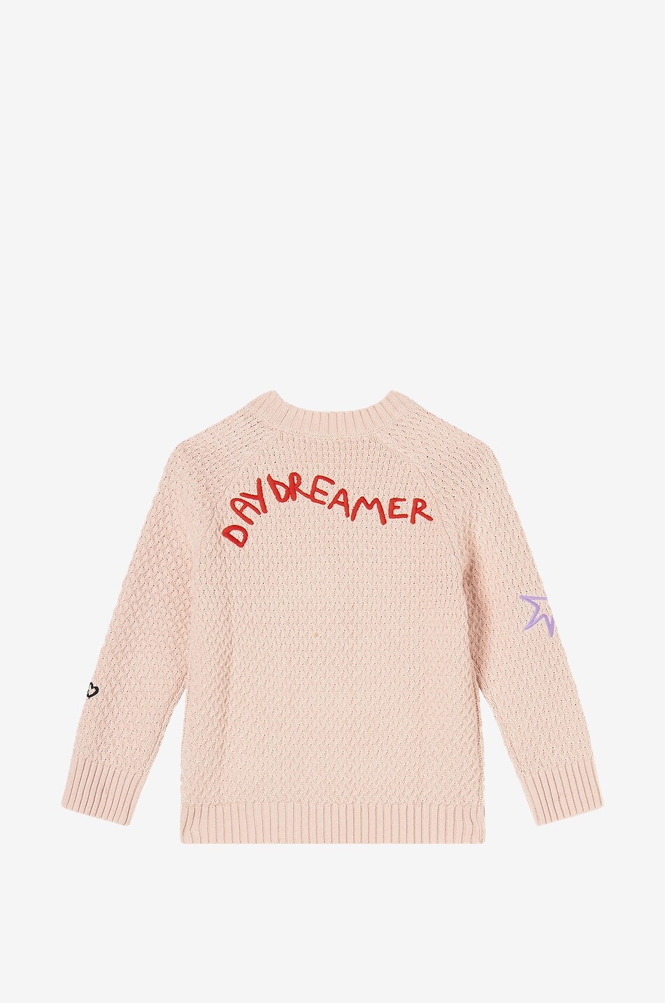 Bestickter Mädchen-Zopfstrick-Cardigan Doodles