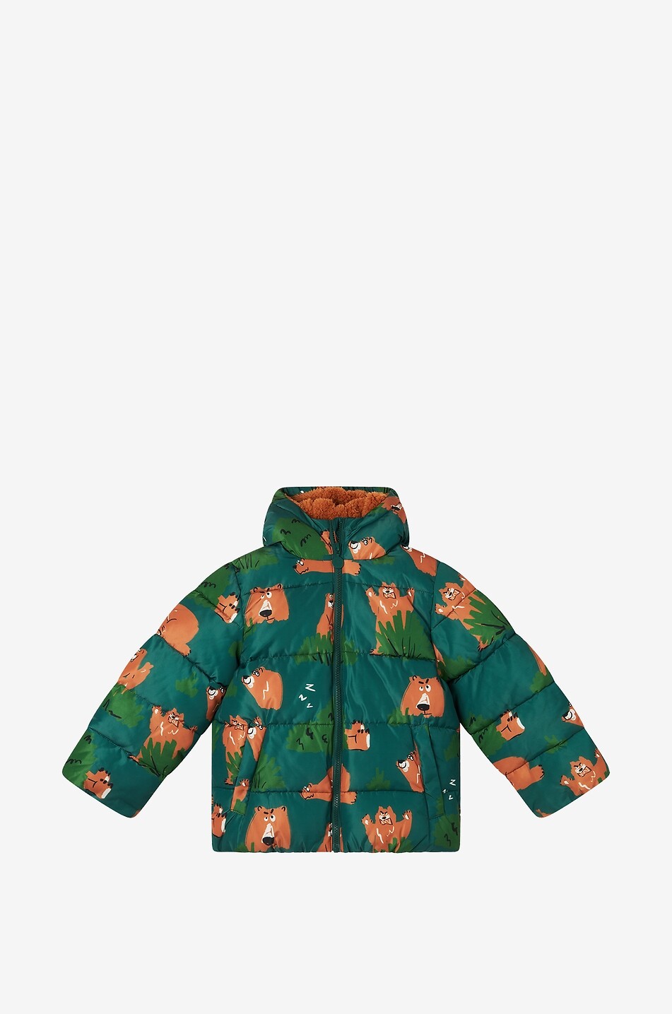 Jungen-Daunenjacke mit Kapuze Bears