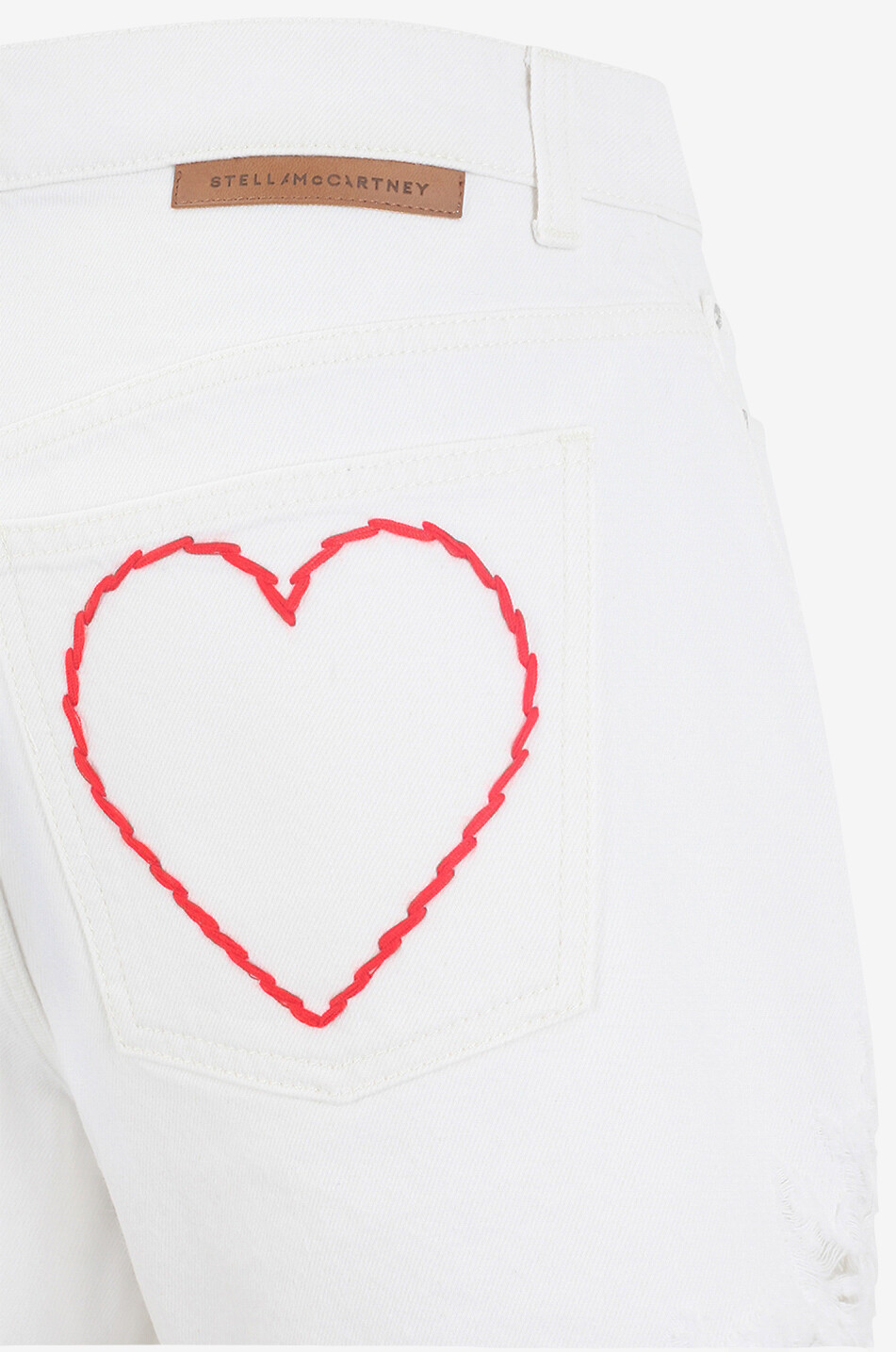 Short en denim vielli brodé Hearts