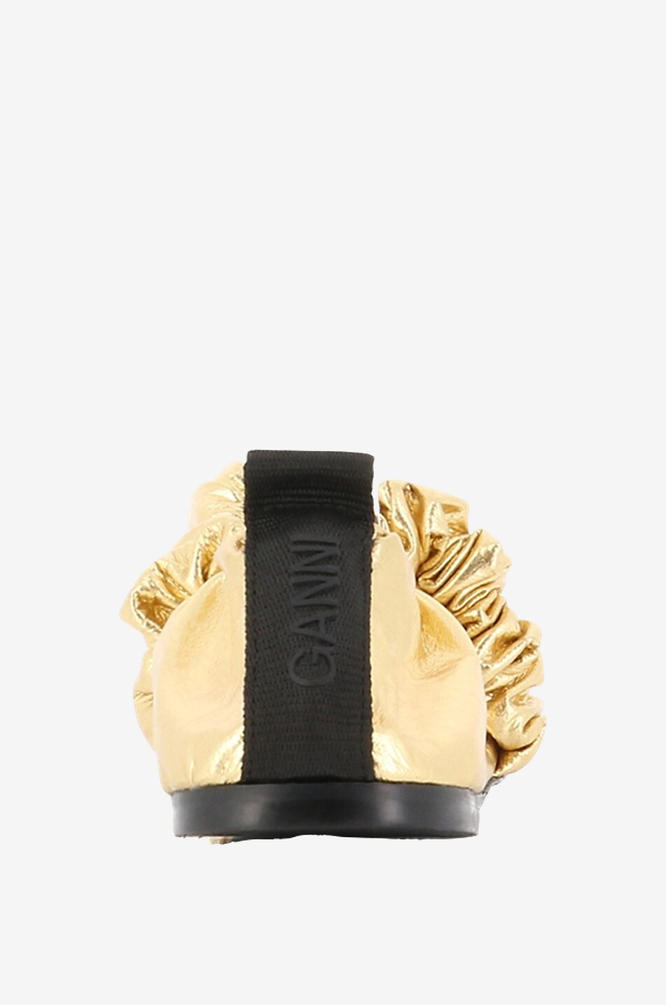 GANNI Ballerines en tissu doré Scrunchie Femme DORE 4
