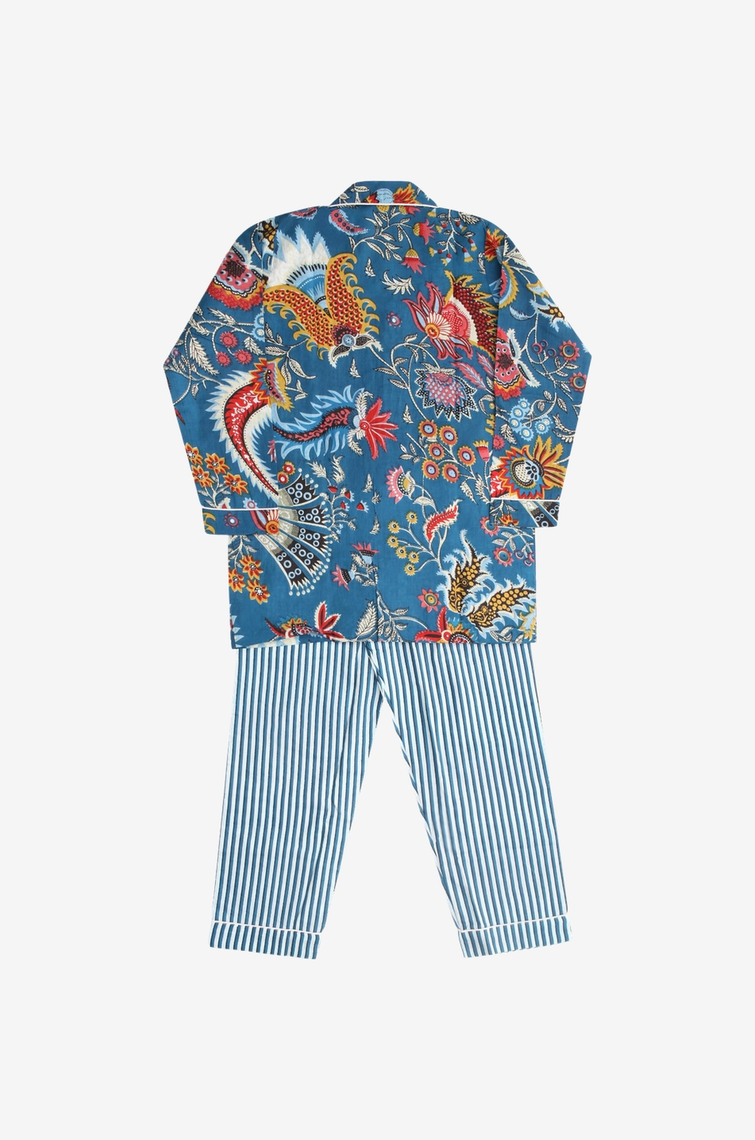 CAROLINE DE BENOIST Pyjama-Set für Mädchen aus Baumwolle Indien Mädchen BLAU 2