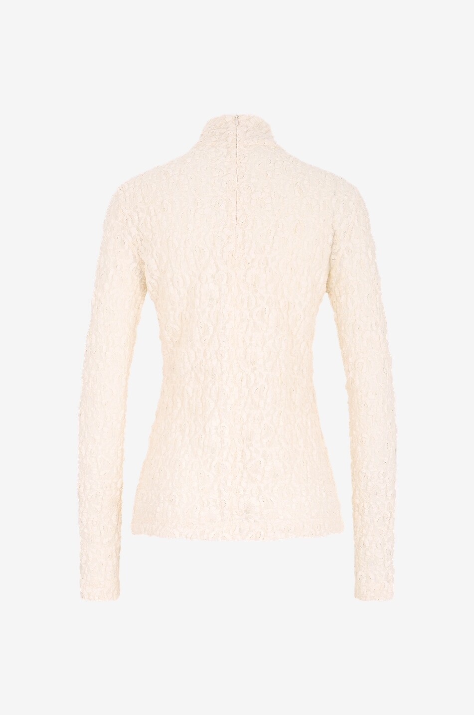 AKRIS PUNTO Floral patterned openwork top with stand-up collar Women EGGSHELL 2