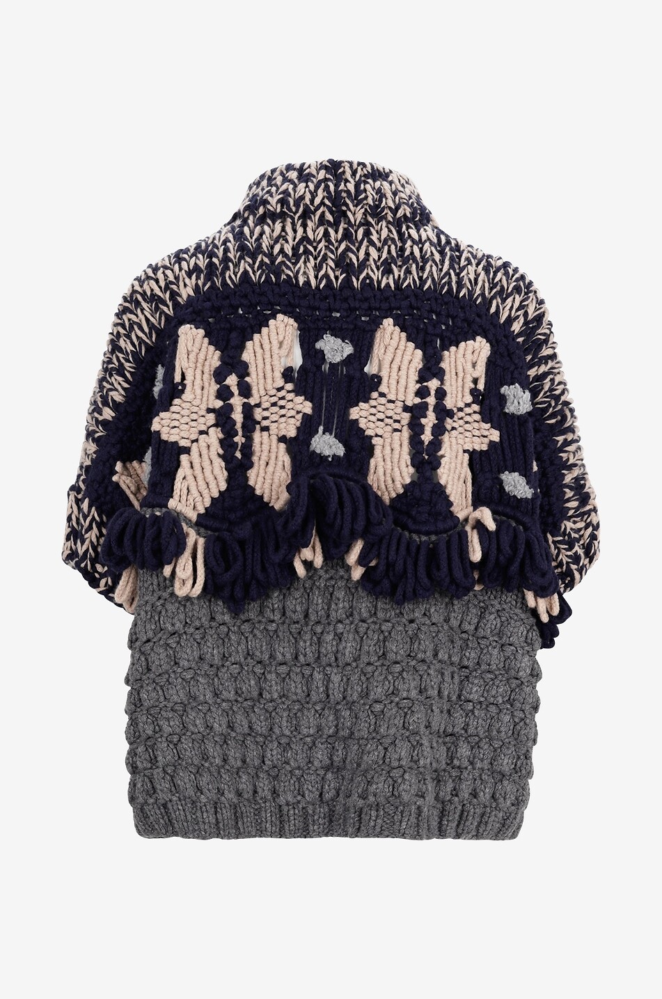 Cardigan jacquard épais à franges Opera