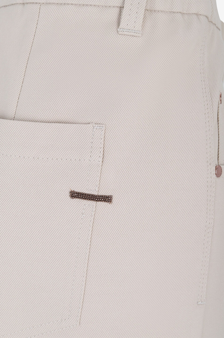 BRUNELLO CUCINELLI Baggy-Hose aus Baumwolle Sparkling Damen CREMEFARBEN 3