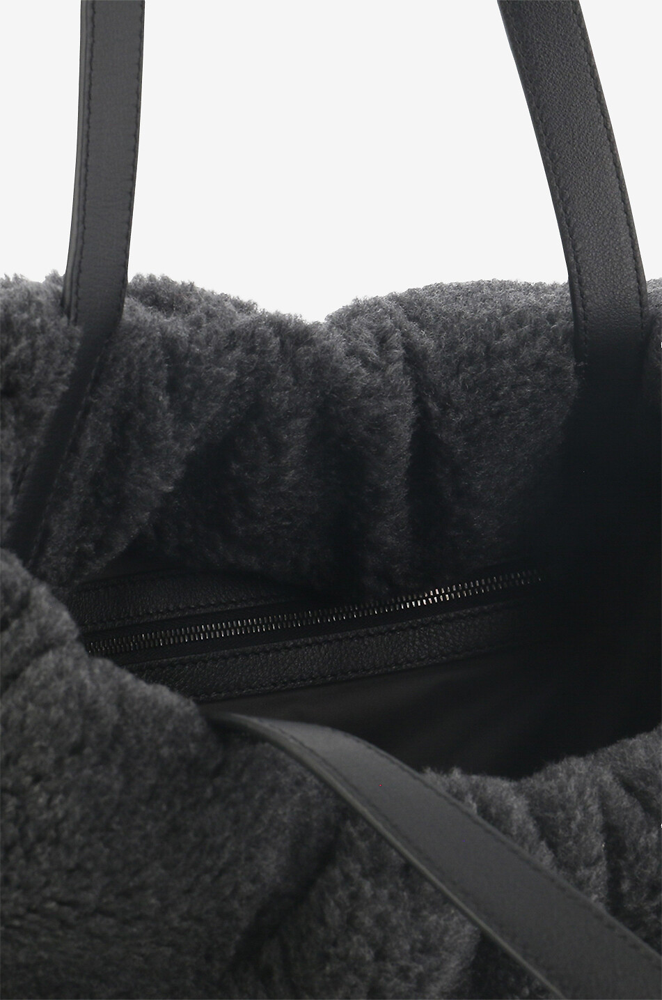 BRUNELLO CUCINELLI Tasche aus flauschigem Stoff Soft Shopper Damen DUNKELGRAU 5