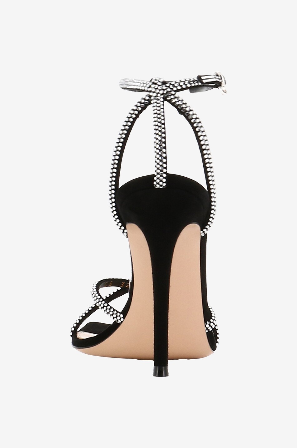 Wildledersandalen mit Kristallen und Absatz 105